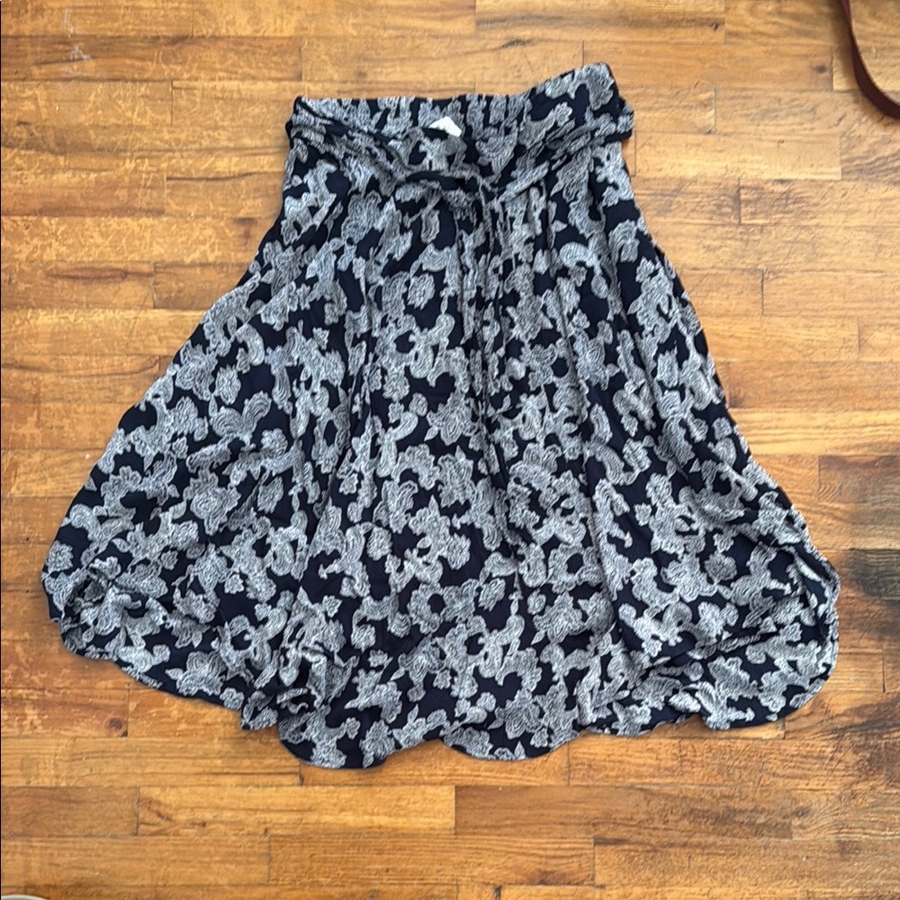 Floral Black and Gray Women's Skirt